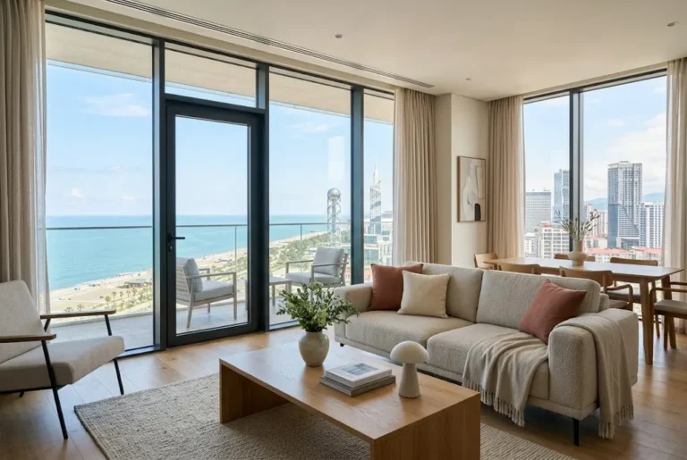 Apartment Rental in Batumi: Prices, Areas & Rental Tips Modern apartment rental in Batumi overlooking the Black Sea