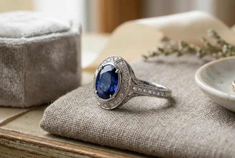 Sapphire Engagement Rings: How to Choose the Right Stone, Setting & Style Blue sapphire engagement ring with elegant vintage-inspired setting