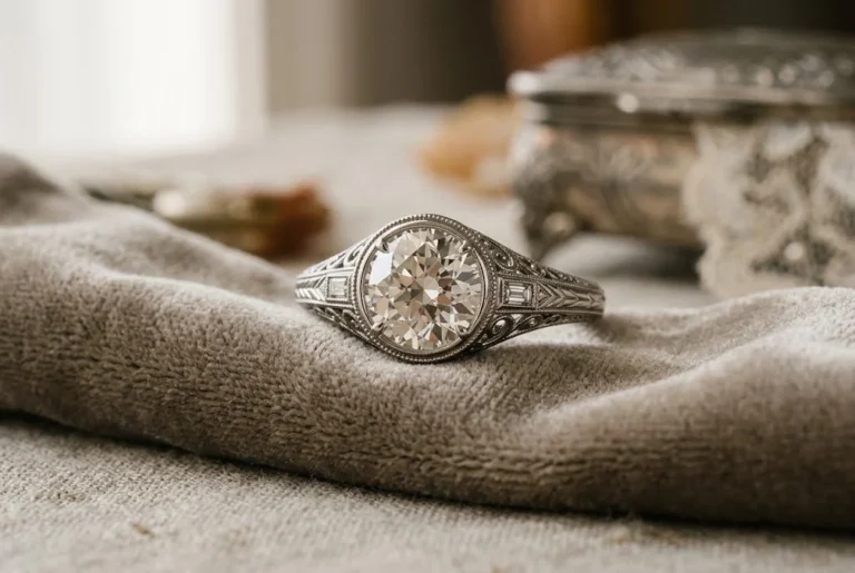 How to Choose a Vintage Engagement Ring That Looks Timeless Timeless vintage engagement ring with intricate antique-inspired detailing