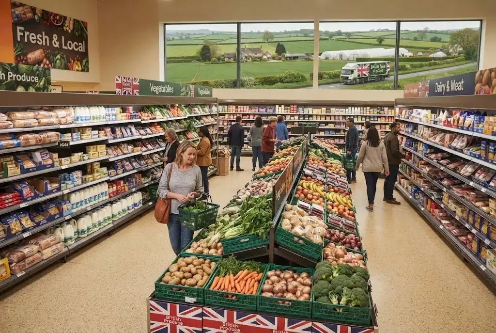 Food Security UK showing affordable food, British agriculture and resilient food supply