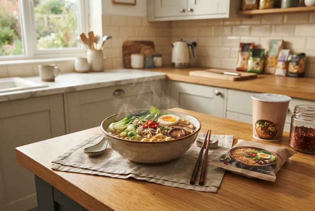 Instant noodles with vegetables and convenient noodle meal options