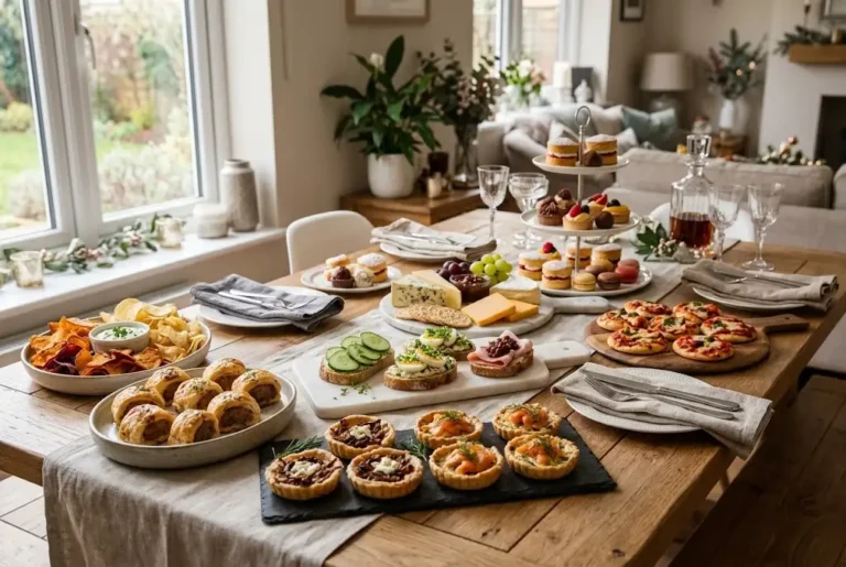 Party Food Ideas: Easy UK Snacks for Every Occasion Party Food Ideas featuring savoury snacks, pastries, cheese, dips and finger foods