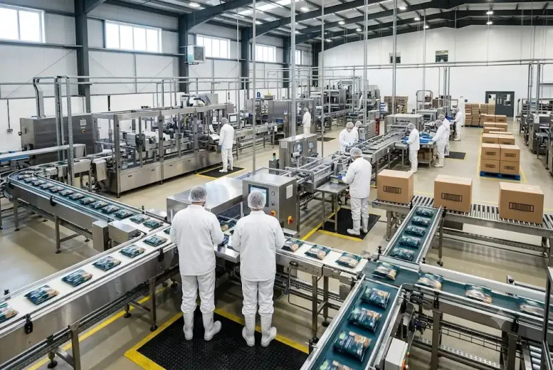 Food Manufacturers UK operating a modern food production and packaging facility