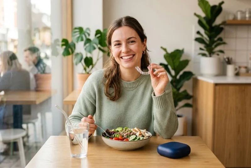 Eating and drinking guidance during clear aligner treatment